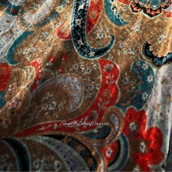 Coldwater Creek NWT velvet paisley a-line midi skirt *shop@iamwarrier - Picture 6 of 10